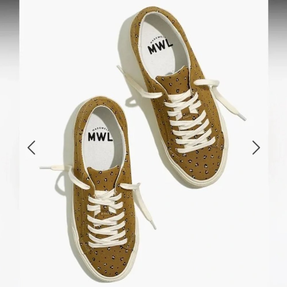 NWOT Madewell Sidewalk Low Top Sneakers in Mini Leopard